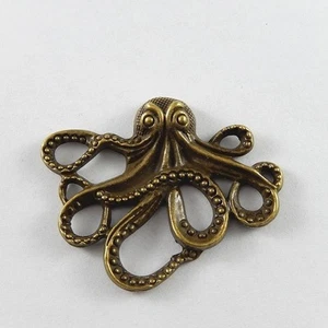 10x Vintage Bronze Octopus Look Alloy Handmade Pendant Necklace Jewelry Findings - Picture 1 of 5