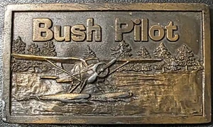 Vintage 70s Bush Pilot Belt Buckle - Picture 1 of 4