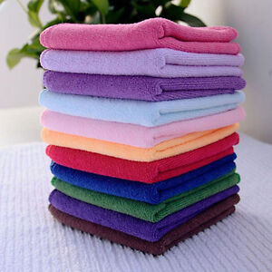 10pcs Soft Soothing Microfiber Face Towel Cleaning Wash Cloth Hand Square Towel