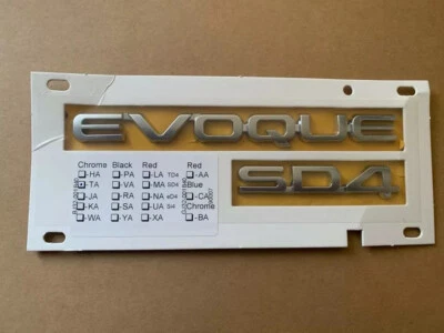 Nuevo rover de rango ""EVOQUE SD4"" placa de identificación (LR032332) Foto 1 de 4