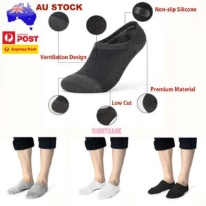 Bulk 24/ 48 Prs Men Women Sock Invisible Low Cut Bamboo Socks No-Slip Heel Grip - Picture 1 of 8