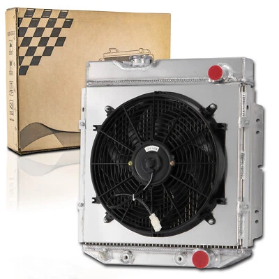 4Row Radiator+Shroud Fan For 60-65 Ford Falcon Ranchero Comet 64-66 Mustang Foto 1 de 4