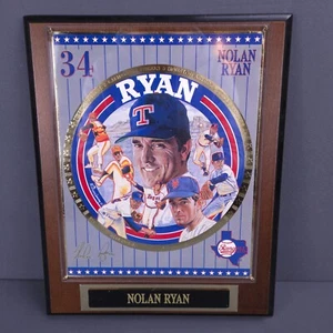 Vintage MLB Wall Plaque Nolan Ryan Rangers Sport Impressions Collectors Wood 90s - Picture 1 of 12
