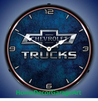 Reloj de pared retroiluminado LED 2 Chevrolet Trucks, arte de garaje HDGA Foto 1 de 4