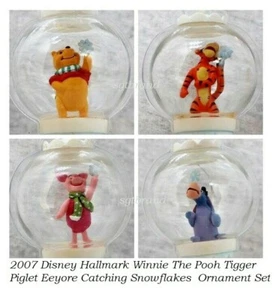 2007 Disney Hallmark Winnie Puuh Tigger Ferkel Eeyore Schneeflocken fangen - Bild 1 von 11