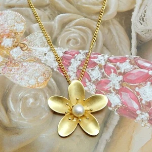 Lotus Charm with Pearl Gemstone Necklaces, 925 Silver Floral Necklace For Women - Picture 1 of 4
