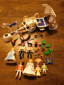 Playmobil Wedding Carriage with horses, 7 figures incomplete Princess Royal 4258 - Picture 1 of 6