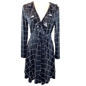 The Limited size MP black long sleeve V-neck w Ruffle tie front wrap dress - Picture 1 of 8