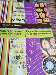 Recollections Printed Scrapbook Paper Halloween 12x12" 24 Sheets 6 Designs New - Picture 1 of 3