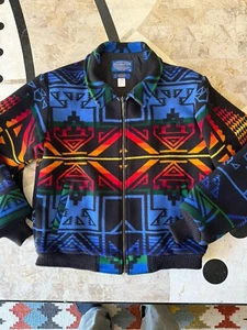 EUC Vintage Pendleton Indian Aztec Print Wool Blend Bomber Style Jacket Men's M - Picture 1 of 9