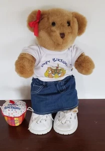 Build A Bear with Happy Birthday T-Shirt, Cupcake and white Sneakers - Picture 1 of 7