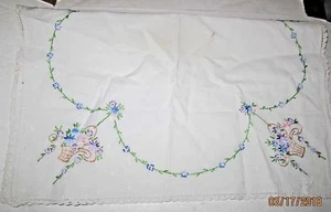 Vintage embroidered dresser scarf b76 - Picture 1 of 7