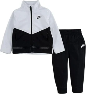 Nike Boy Full Zip Track Jacket & Jogger Pants set 2 pezzi nero/bianco taglia 12 mo nuovo con etichette - Foto 1 di 2