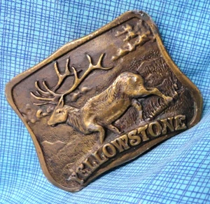Yellowstone National Park Bull Elk Belt Buckle Vintage 70s DX Denver .XTT881 - Picture 1 of 8