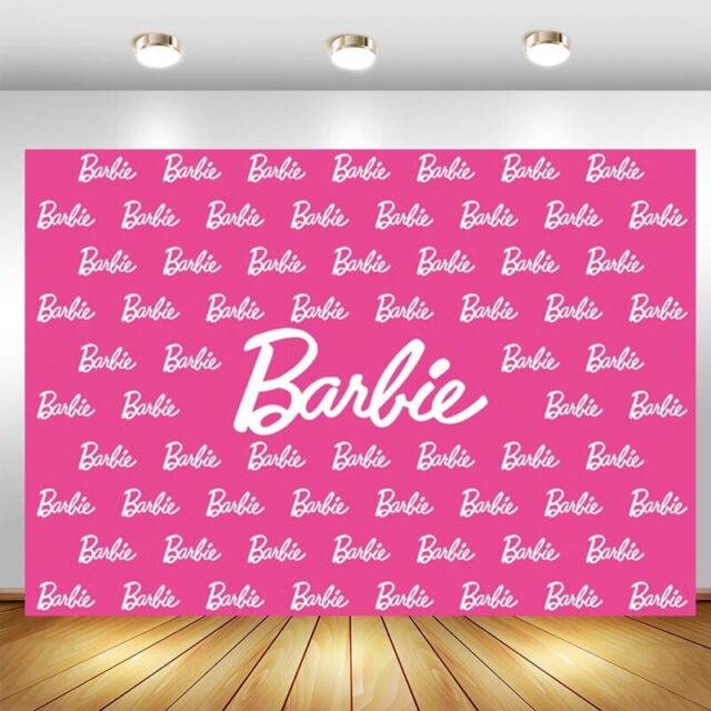 Decorazioni per feste a tema Barbie rosa Banner Cake Insert Palloncino Set  di stoviglie usa e getta Bella festa a tema rosa Set