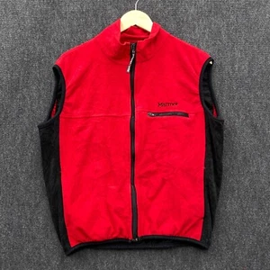 VTG Marmot Windstopper Mens Large Full Zip Fleece Vest Red Mock Neck GorpCore - Picture 1 of 17