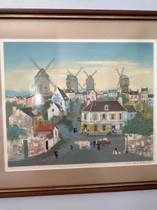 Michel Delacroix Boda en Montmartre-Firmado, Enmarañado y 28""L x 32""W Enmarcado-42/150 - Imagen 1 de 13