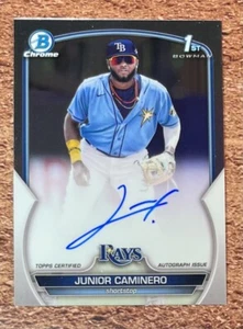 2023 Bowman Chrome Junior Caminero 1st Prospect Auto Autograph #lCPA-JCR (READ) - Picture 1 of 4