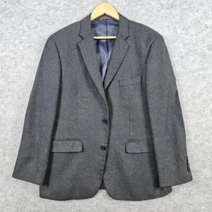 Greg Norman Tasso Elba Blazer Size S40 Dark Gray Tweed Polyester/Rayon Preppy - Picture 1 of 13