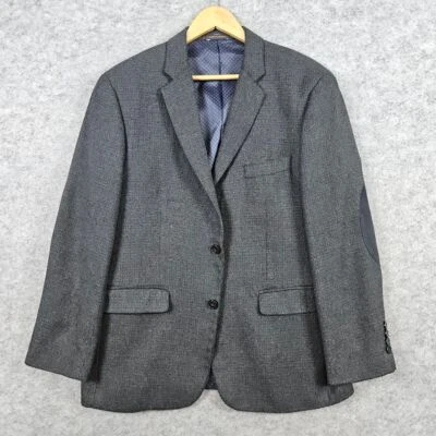Blazer Greg Norman Tasso Elba tamanho S40 cinza escuro tweed poliéster/rayon preppy - Imagem 1 de 4