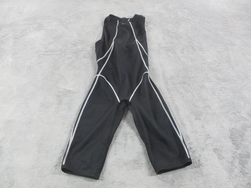 Vintage Nike Competition Kneeskin Swimsuit Shortjohn Bodysuit Black 28 Female - Image 1 of 4