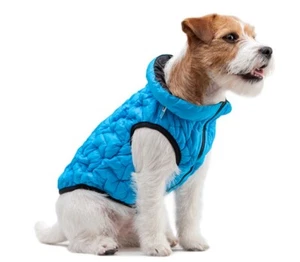 SMALL Blue Dog Vest Jacket Waterproof Pet clothes Winter Padded Coat Airy S30 - Picture 1 of 8