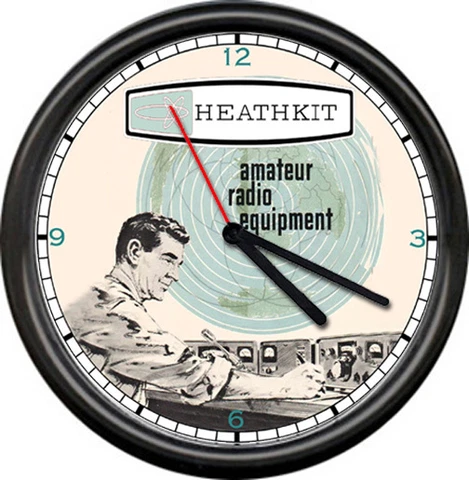 Heathkit Amateur Radio Hamm Equipment Tube Dealer Sales Sign Wall Clock Cover