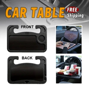 Double Sided Car Steering Wheel Tray Table Laptop Stand Desk Food Drink Holder - Picture 1 of 9