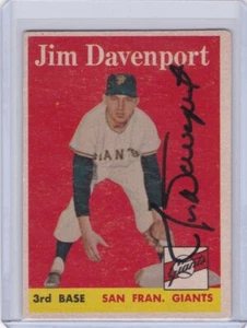 1958 Topps Baseball Card #413 Jim Davenport San Francisco Giants - Autographed - Picture 1 of 2