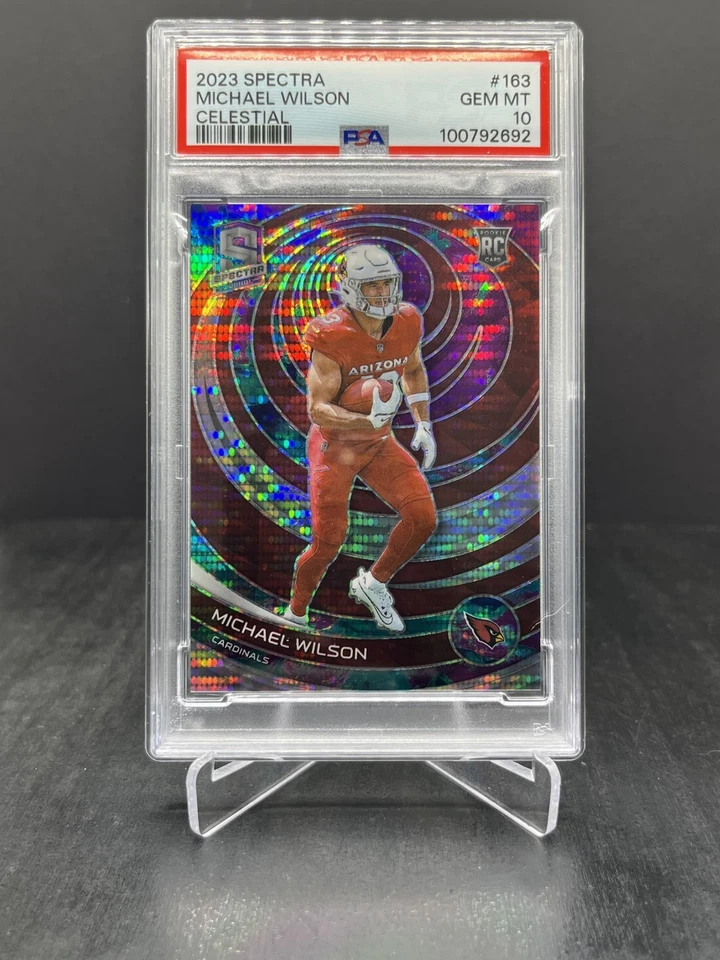 2023 Panini Spectra Michael Wilson RC Rookie Celestial 22/99 PSA 10 #163 - Image 1 of 2