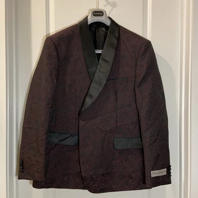 NWT Steve Harvey Blazer, Purple with Black Roses, Men’s 52L - Image 1 of 4