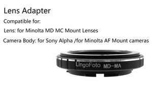 Adaptador de lente MD-MA para lente Minolta MD para Sony Alpha para montaje Minolta AF MA - Imagen 1 de 9