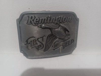 Fivela de cinto vintage anos 80 1980 Remington First In The Field Canadá ganso Sid Bell - Imagem 1 de 4