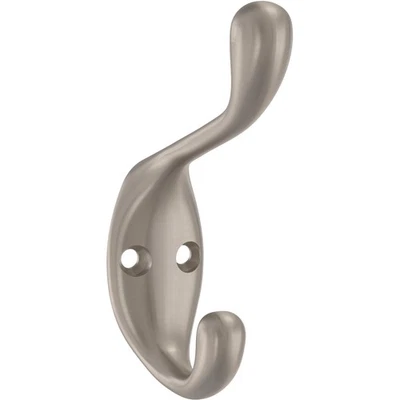 Ganchos de pared para abrigo y sombrero de alta resistencia (paquete de 10) ganchos dobles para colgar níquel... Foto 1 de 4