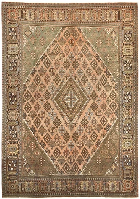 Alfombra de lana oriental semiantigua 8X11 pies diseño geométrico tribal alfombra decoración del hogar Foto 1 de 4