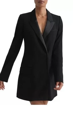 Reiss Salma Tux BLACK Mini Blazer DRESS Size UK 14  RRP £328 - Image 1 of 4