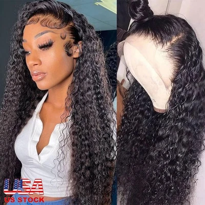 Pelucas delanteras de encaje de 18 pulgadas cabello humano pre arrancado cabello humano brasileño húmedo y ondulado Foto 1 de 4