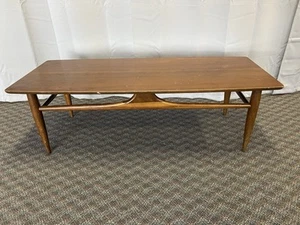 Vintage COFFEE TABLE Mid Century Modern wood retro surfboard MERSMAN 60s 70s mcm - Picture 1 of 10