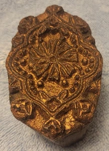 Antique Ornate Hand Carved Wooden Fabric Stamp Block with a Intricate Design - Picture 1 of 13