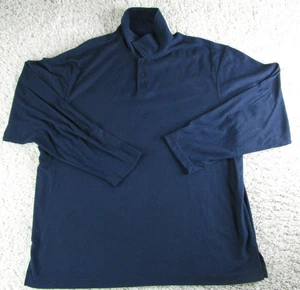 Firethorn Silver Polo Shirt Mens 2XL lightweight Long Sleeve pullover polo blue - Picture 1 of 10