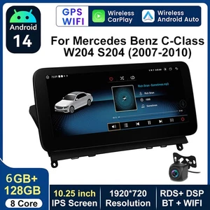 Estéreo de coche Android 14 de 10,25" para Benz Clase C W204 NTG 2007-2010 con cámara GPS - Imagen 1 de 18