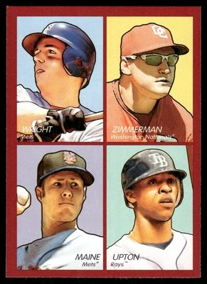 2009 Upper Deck Goudey 4-in-1 David Wright/Ryan Zimmerman/B.J. Upton/John Maine - Image 1 of 2