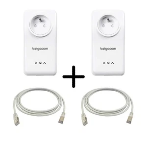 Powerlan dLan Adapter Belgacom Devolo (Doppelpack) 2 Stück + 2x 2m Lan Kabel - Bild 1 von 6