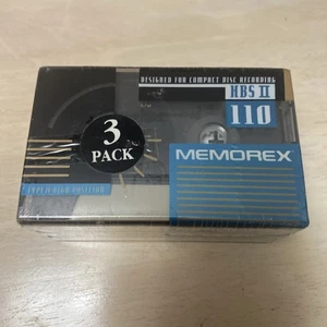 Sealed Memorex HBS II 110 Chrome Audio Cassette Blank Tape Made in Korea 3 Pack - Bild 1 von 4