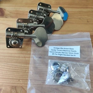 Vintage 90s Nickel 15mm Bass 4R For Right Handed Guitar Tuners Machine Heads #1 - Picture 1 of 11
