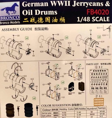 Bronco Canister Gas Oil Barrels Wehrmacht 1:48 German JERRYCAN Fuel Drum Oil - Image 1 of 2
