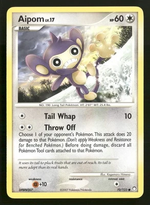 Aipom - 70/123 - Common - Mysterious Treasures - Pokemon Card - MP - Image 1 of 2