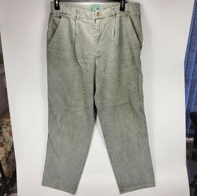 Pantalones de pana plisados vintage Y2K marca Baxter ropa natural para hombre 36 verdes Foto 1 de 4