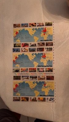 World War II 1941: A World at War -Three Sheetsof 20 USPS 29c Stamps Scott #2559 - Image 1 of 2