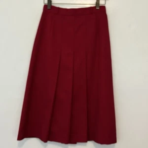 Falda midi plisada vintage para mujer 26 cintura roja forrada trabillas años 70 80 - Imagen 1 de 5